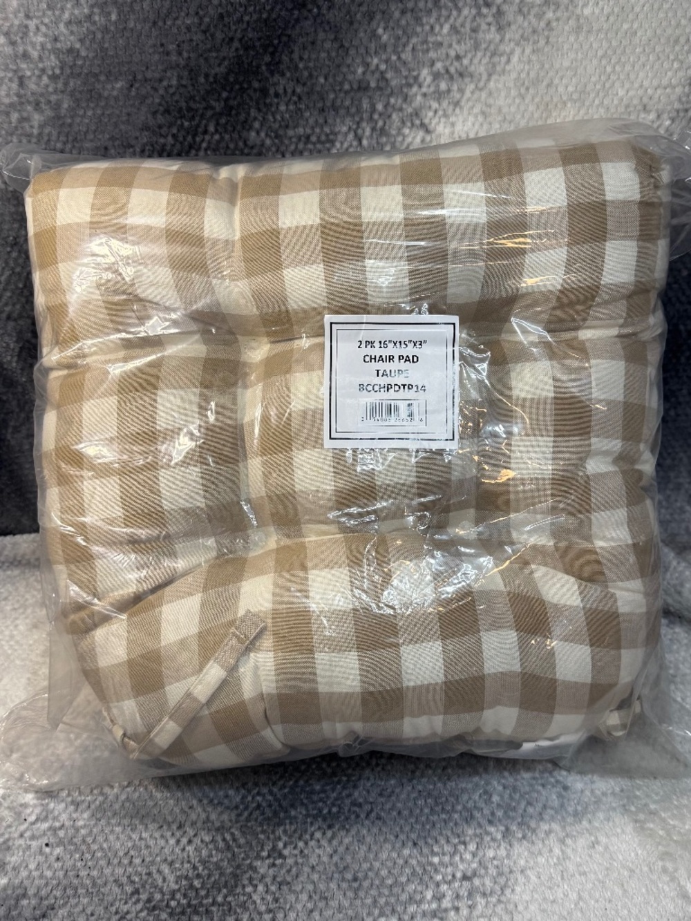 Chair Cushions for Dining Chair 2 Pk Soft & Comfortable 16x15x3" Gingham Pattern